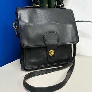 Coach Vintage Black Leather Station Bag 5130